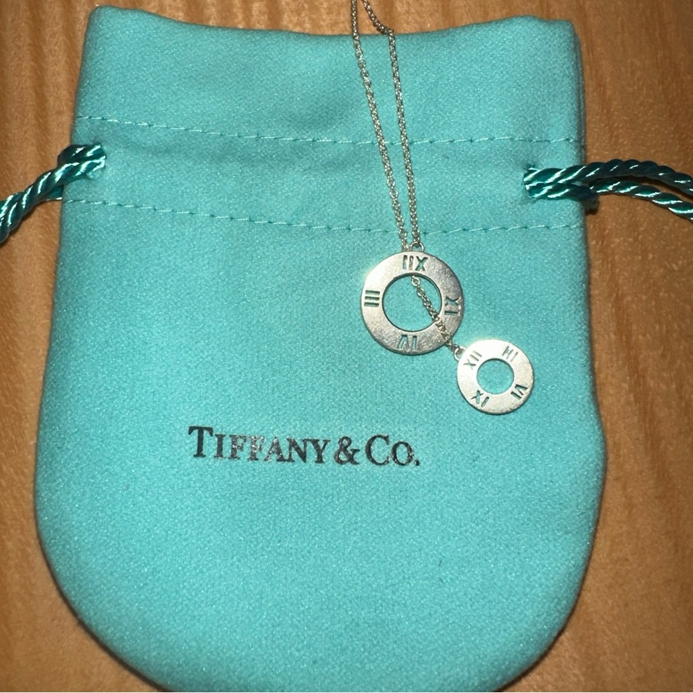 Tiffany & Co. Pierced Atlas Lariat Sterling Silver Necklace